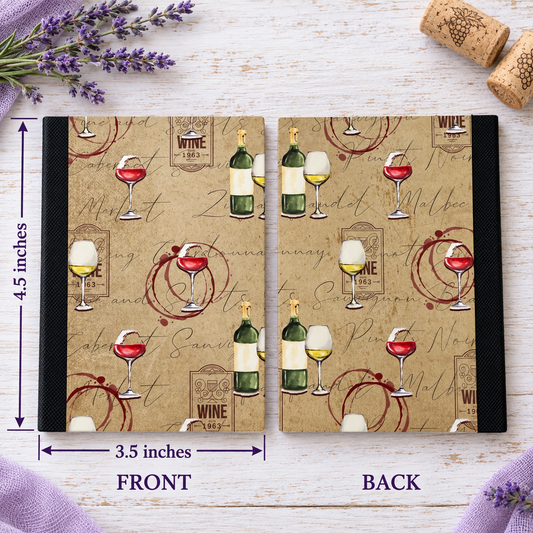 Decorative Vinyl Covered MINIATURE Composition Notebook Wine 2