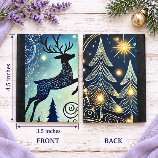 Decorative Vinyl Covered MINIATURE Composition Notebook Holiday Deer