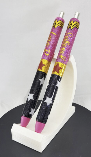 Handmade Hot Pink Wonder Woman Pen Glitter Pen with free refill