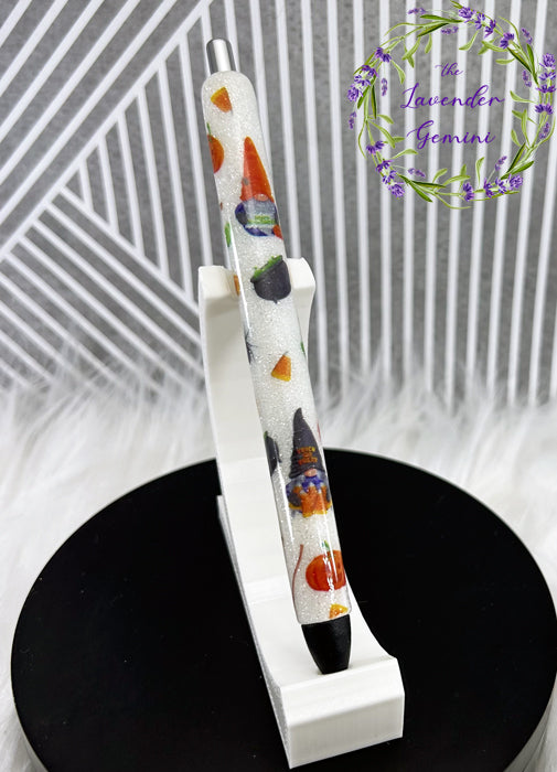 Handmade Halloween Gnomes glitter pen with free refill