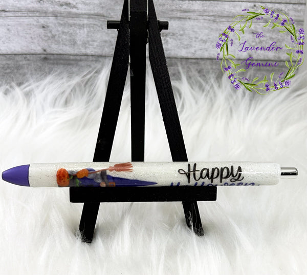 Handmade Happy Halloween Gnome glitter pen with free refill 2