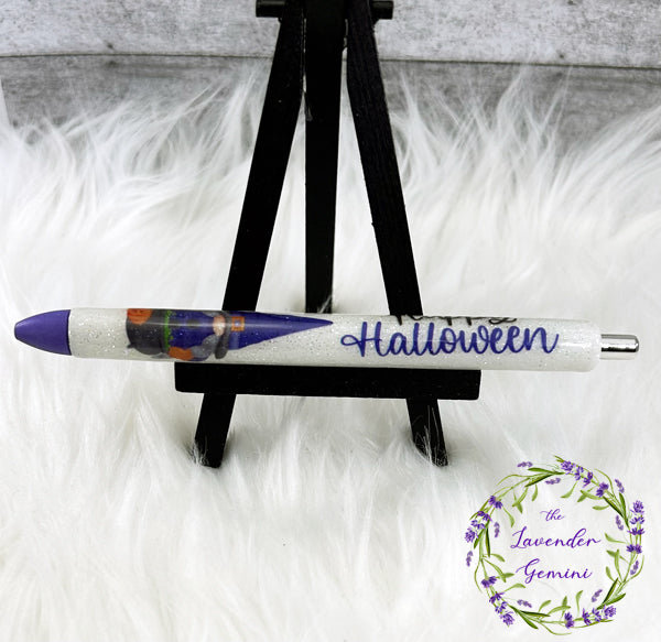 Handmade Happy Halloween Gnome glitter pen with free refill 2