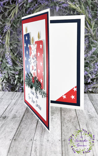 Handmade Soldier Military Candles Christmas Card