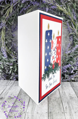 Handmade Soldier Military Candles Christmas Card