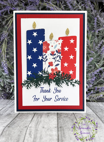 Handmade Soldier Military Candles Christmas Card