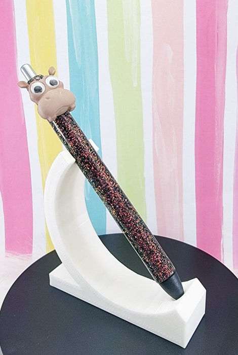 Handmade Hippo  glitter pen  with free refill