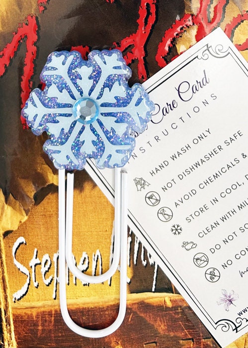 Blue Snowflake Jumbo Paper Clip Bookmark